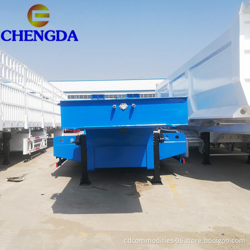 Heavy Equipment Transported 3 Axles 4 Axles 60Ton 80Ton Lowbed Semi Trailer For Africa